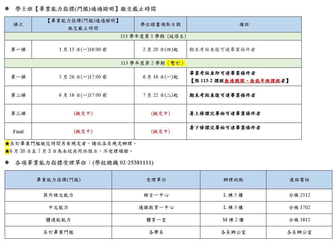 113-1畢業證書領取時間